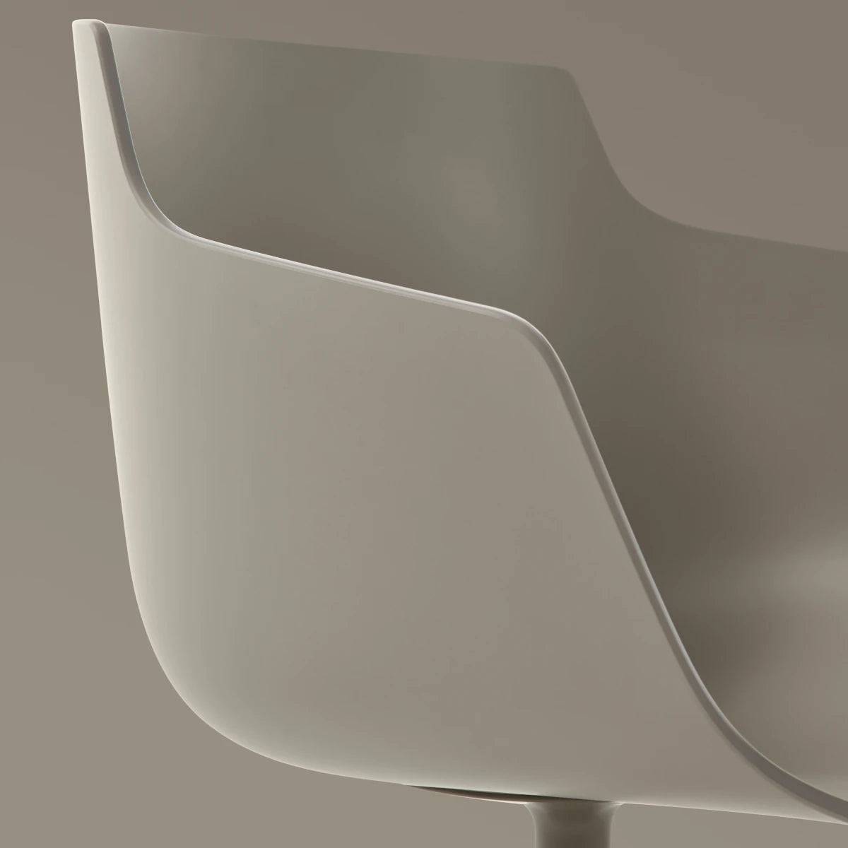 Mdf Italia Flow Chair - Søjleben - Frontpolster - Etis Stof - Light Grey