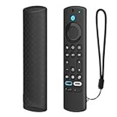 Silikonfodral för Amazon Fire TV-4 Alexa Voice Remote, droppsäkert stötsäkert skyddande fodral för Amazon Fire TV-4 Alexa Voice fjärrkontroll (svart)