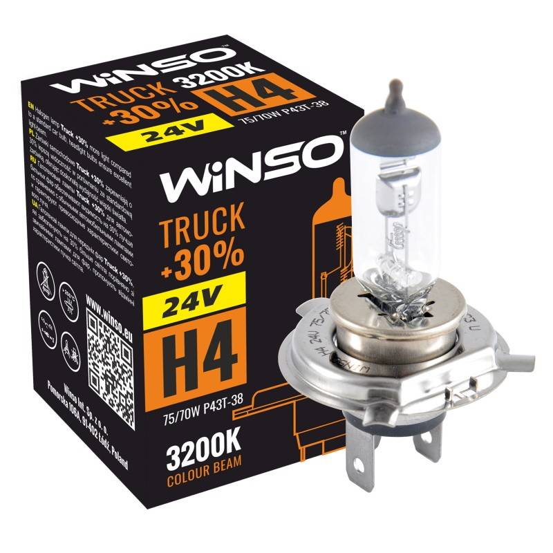 WINSO 724400 Glødepære Halogen, 24V, 75/70W