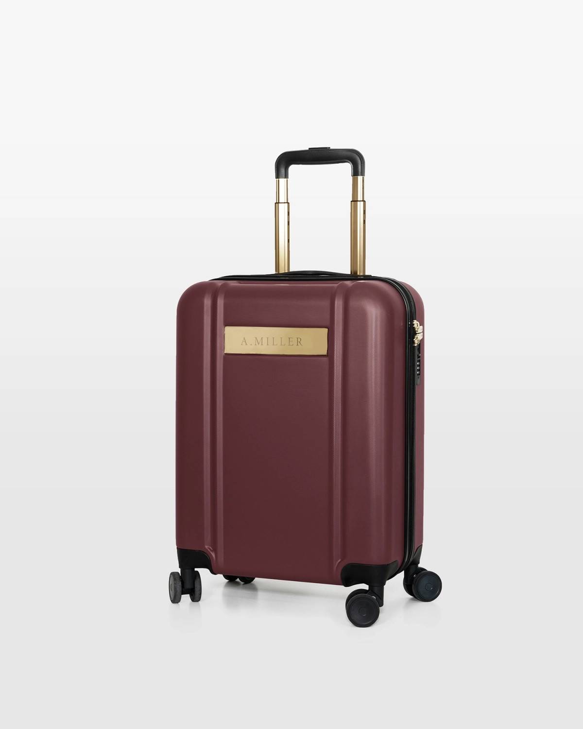 Kabinetaske med navn, vinrød