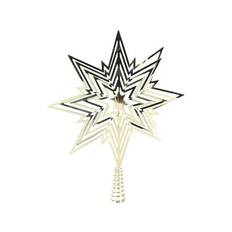 Casa Christmas Santas Memories Juletræsstjerne i 3D - H 30,5 cm - Metal - Guld
