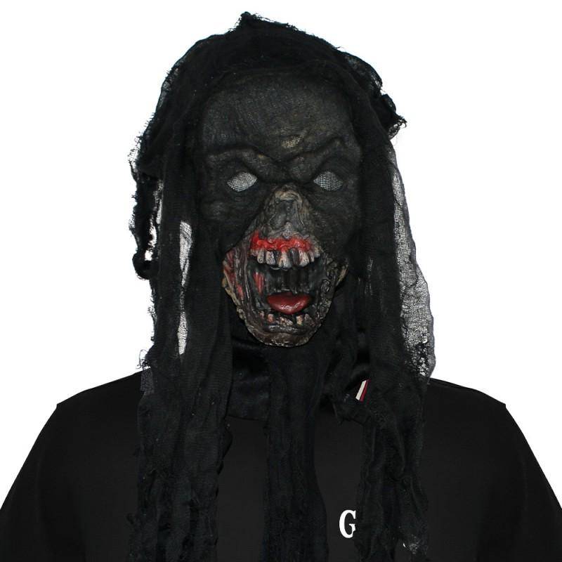 Black Cloth Scary Scream Mask Halloween Costume Party Ghost Face Headgear Prank Prop cm
