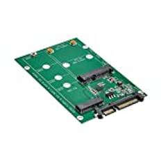 NFHK 2-i-1 Combo Mini PCIE 2 Lane M.2 NGFF och mSATA SSD till SATA 3.0 III, adapter, omvandlare, PCBA.