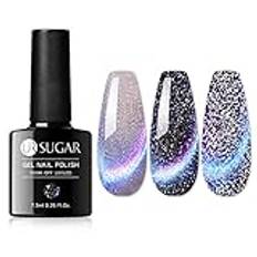 UR SUGAR UV nagellack reflekterande, 7,5 ml gel nagellack magnetiskt glitter shellac nagellack diamant reflekterande Cateye magnet gel polish gnistrande shellack nagellack gel lila