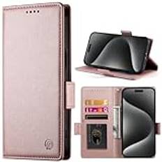 BAILI Fodral till Tecno Spark 10 Pro/Ki7, Läderplånboksfodral med kickstand, kortplatser, flip folio-fodral kompatibelt med Tecno Spark 10 Pro/Ki7-Pink