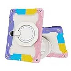 Kompatibel med Huawei Honor Pad 9 12 tum, 360° roterbart handtagsstativ fodral tre-i-ett okrossbart skal, droppsäker, axelrem, barnfodral (rosa)