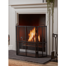 Black Iron Panel Fire Screen