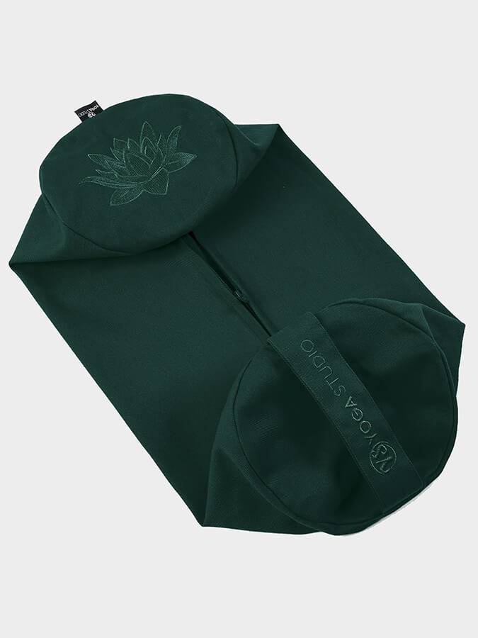 Yoga Bolster Cover for Studio - Round Lotus Replacement Cushion Cover - Teal
