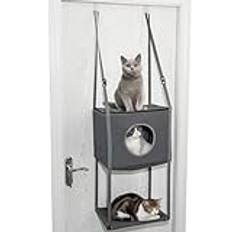 Door Cat Hammock Indoor, Door-Mounted Breathable Hammock, 16X13Inches Cat Hammock, Removable Adjustable Seasonal Cat Bed, Breathable Cat Window Perch, Easy To Use, Portable for Cats