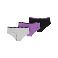 Women's Puma Hipster's Underwear 3 Pack, Purple, Size 2, Clothing - Purple - 2