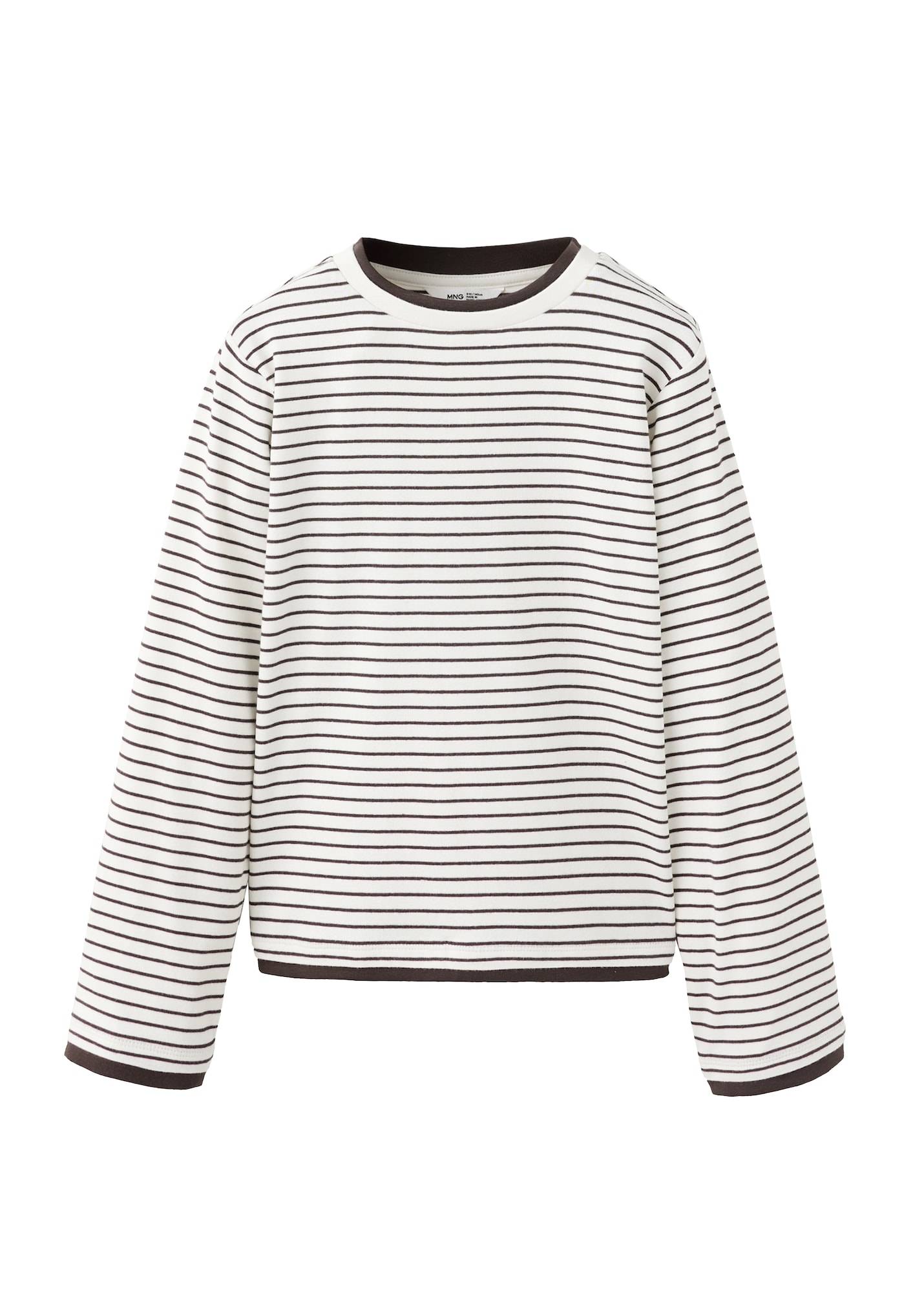 MANGO KIDS Bluser & t-shirts 'RAYITA'  mørkebrun / hvid