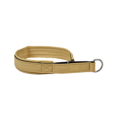 Gustaf och Evita Läderhalsband halvstryp, 25cm, Beige