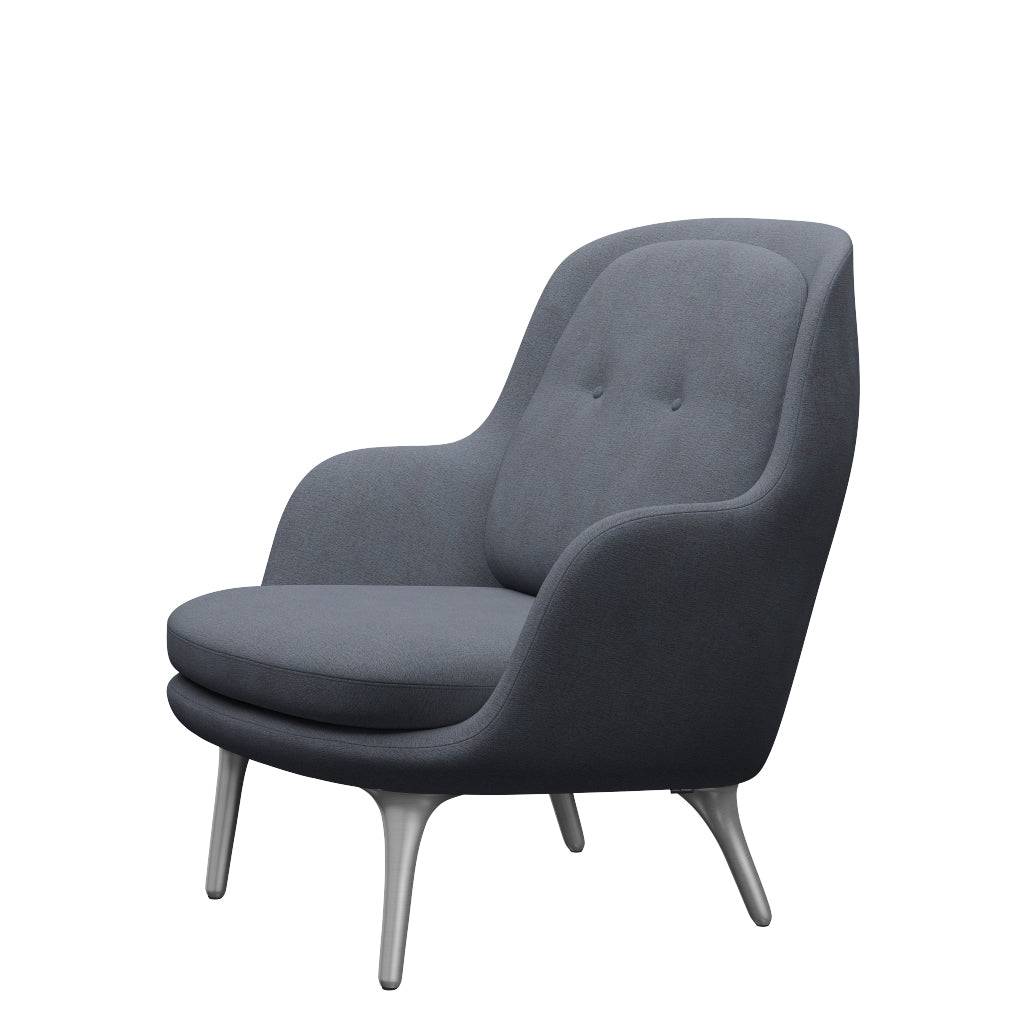 Fri Lænestol m. stel i aluminium fra Fritz Hansen Christianshavn - 1150 Orange/Blue - Jacobsen Plus