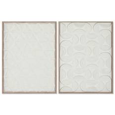 Esprit Abstrakt Urban Hvid Natural Maleri - 60 x 3 x 80 cm (Sæt med 2)