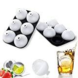 HONYAO Isform Isbitsform Silikon, Isbollform Isbitsbehållare med Lock Stor 5cm Isboll Maker Iskub Bricka Isboll Tillverkare för Whisky Cocktails - 2 Set
