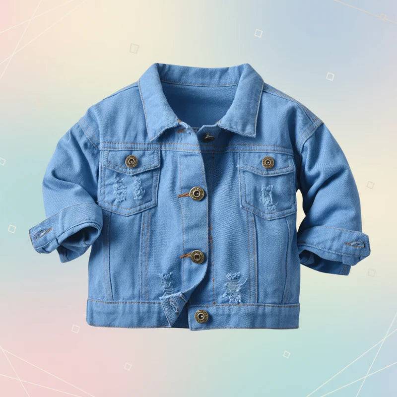 Candy Color-jeansjacka – Lättviktig jeansjacka för barn Blå / 140 (6–7 år) | Pedagogiska Träleksaker