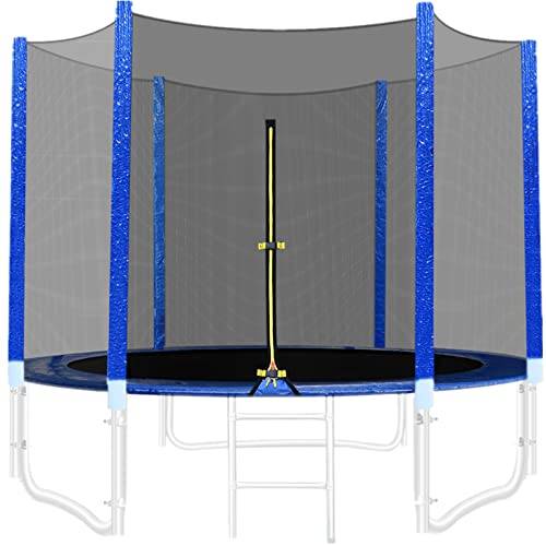 Ersättningsnät för studsmatta, Ø 244/305/306 cm skyddsnät, UV-beständigt ersättningsnät, runt skyddsnät för trädgårdstrampolin, lämplig för 6 eller 8 stolpar