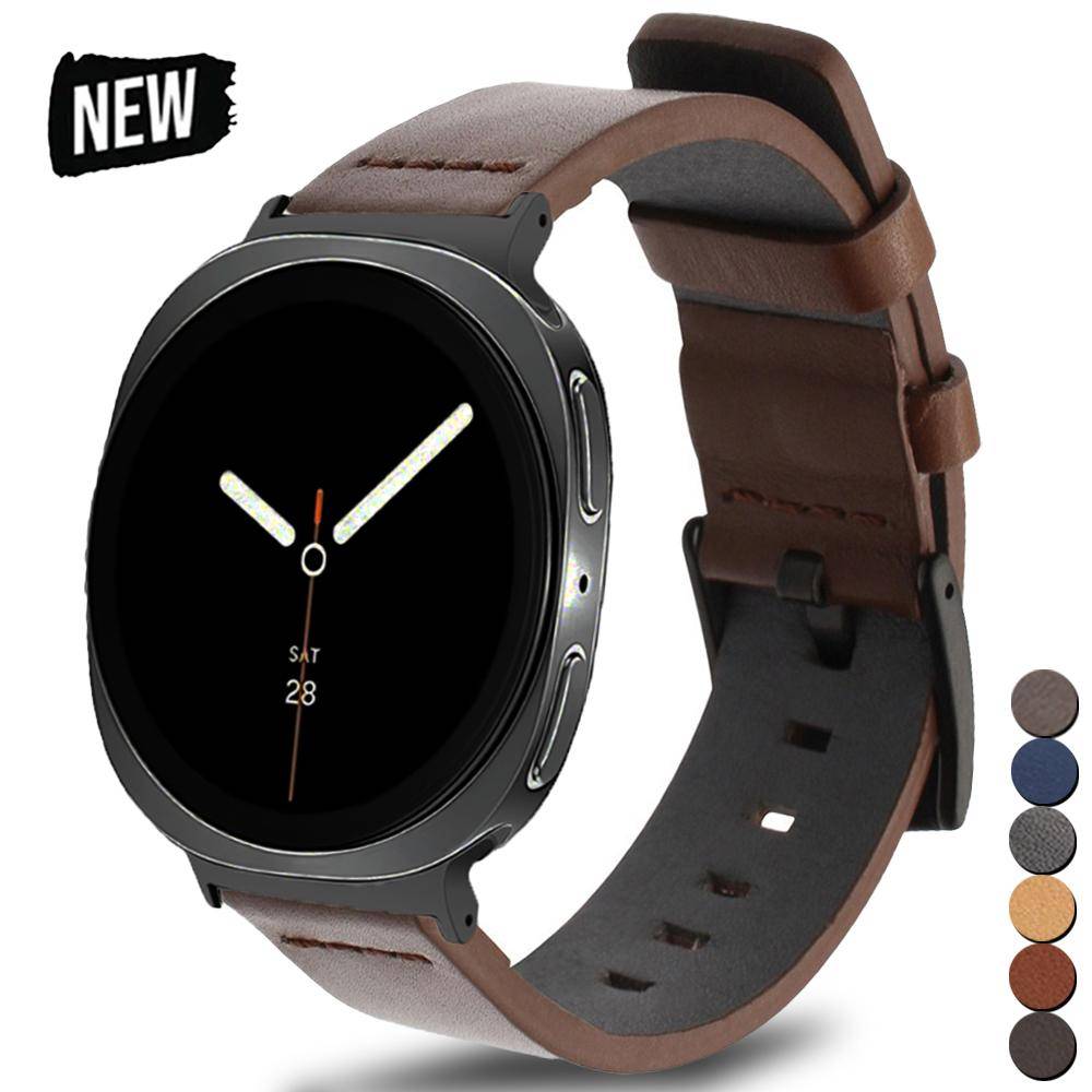 Nytt läderarmband för Samsung Galaxy Watch 8 40mm 44mm 8 Classic Lyxigt band för Samsung Galaxy Ultra 47mm Remtillbehör gray