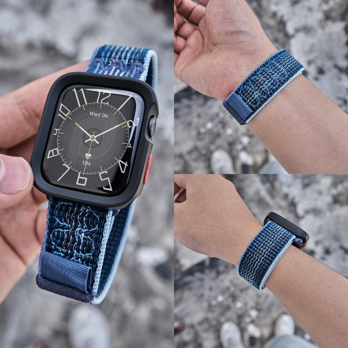 Sportarmband i nylon för Apple Watch Ultra3 49mm S11 42/46mm S10 9 8 7 6 5 4 3 Loop-armband för iWatch Series SE3 Ultra 2 46mm 45m black
