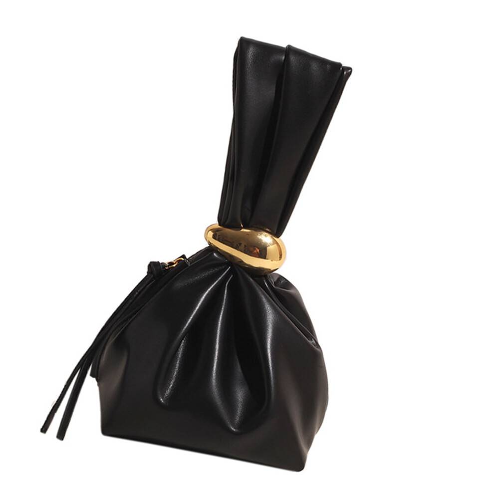 Retro Inspired Women's Handbag With Wristlet Sleeve Practical PU Bucket Bag Evening Purse for Cocktail Party