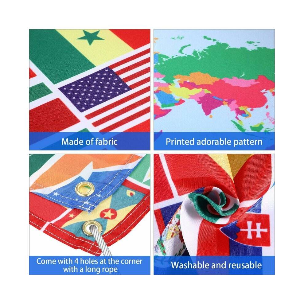 Fejr mangfoldigheden med vores højkvalitets verdensflagbaggrund, vaskbar polyesterstof, der ikke falmer, fotobaggrund til festdekorationer og