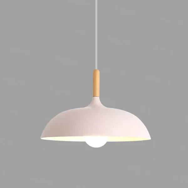 ScandiLuxe Taklampa - Skandinavisk Ek Trädesign - Rosa / Kall vit / dia35cm X h23cm