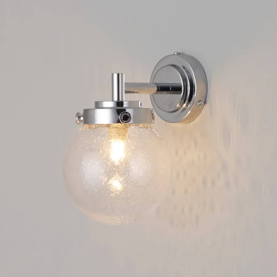 Mini Globe wall væglampe Original BTC - Poleret krom/klart glas med bobler