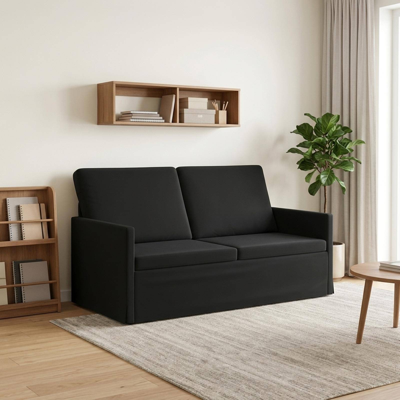 vidaXL 2-personers sofa Sort 150 x 81 x 82 cm Velour (V)