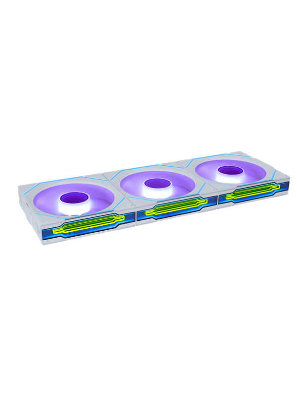 Lian Li UNI Fan INF 120 (3-pack) - Reverse blade - Chassi fläkt - 120mm - Vit med RGB-ljus - 32 dBA