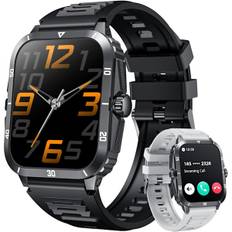 Smartwatch til mænd med opkaldsfunktion: Sundhedsovervågning, puls, søvn, 100+ sportstilstande, vandtæt fitness-smartwatch