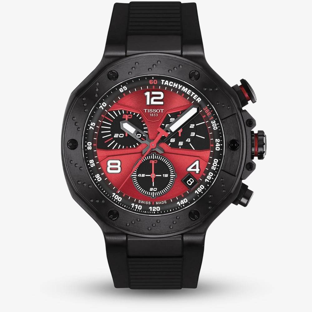 Tissot Mens Limited Edition T-Race MotoGP 2026 Quartz Chronograph Black Rubber Strap Watch T141.417.37.422.00