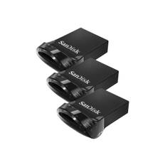 SanDisk Ultra Fit - USB-Flash-Laufwerk - 32 GB - USB 3.1 - Schwarz (Packung mit 3)
