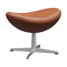 Fritz Hansen Ägget 3127 fotpall Leather Grace Walnut-steel