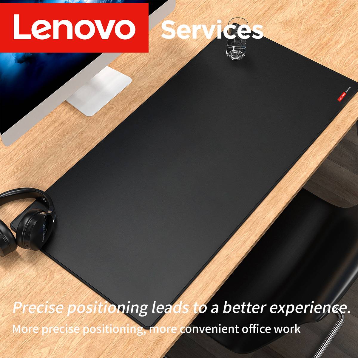 Lenovo E-Sports Gaming Extra-Thick Gaming Mouse Pad Portable Office Keyboard Desk Protector Computer Stain-Resistant Desk Pad