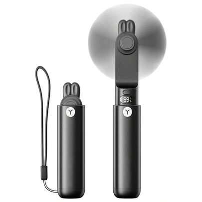 1 st. bärbar handhållen minifläkt, USB-laddningsbar, 2000mAh fickfläkt, tyst bordsfläkt, lämplig för resor och utomhusaktiviteter - Svart