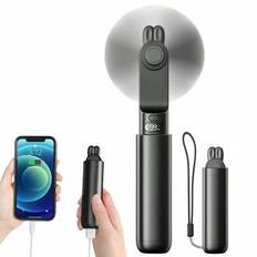 1st bärbar handhållen minifläkt med mobil strömfunktion, USB uppladdningsbar 2000mAh bärbar fickfläkt, tyst skrivbordsfläkt, handfläkt lämplig för res - Svart