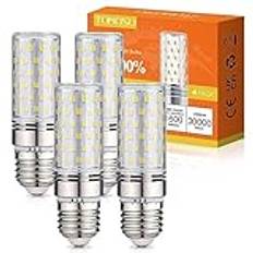 Tomosu LED-glödlampa E27 kallvit 6 000K 1 600 LM, 16 W LED-lampor för inomhusbruk E27 motsvarande 150 W halogenlampa, AC 220-240 V, icke-dimbar, stor E27 LED-skruvbas, set om 4