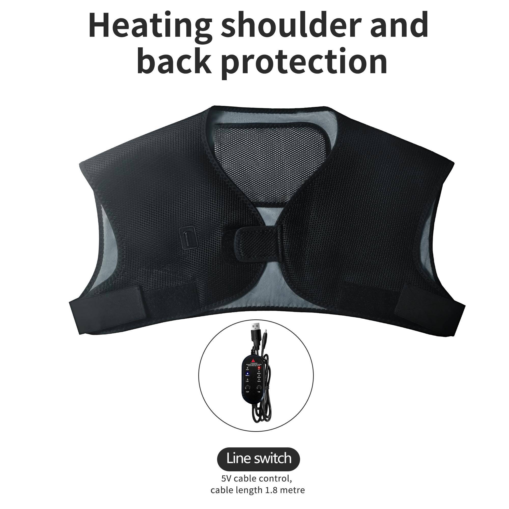 Electric Heating Shoulder Massager 3 Heat Modes Infrared Therapy for Shoulder Back Pain Relief Muscle Relaxation Home Use Unisex US-Plug