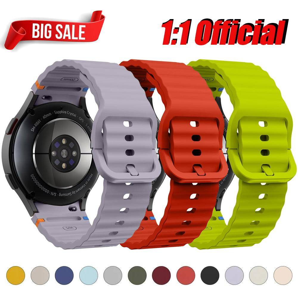 Officiella remmar för Samsung Galaxy watch 7/FE/5 Pro/6/4 classic 44mm 40mm Sport Silikonband Armband correa Galaxy watch7 Band ljusblå färg
