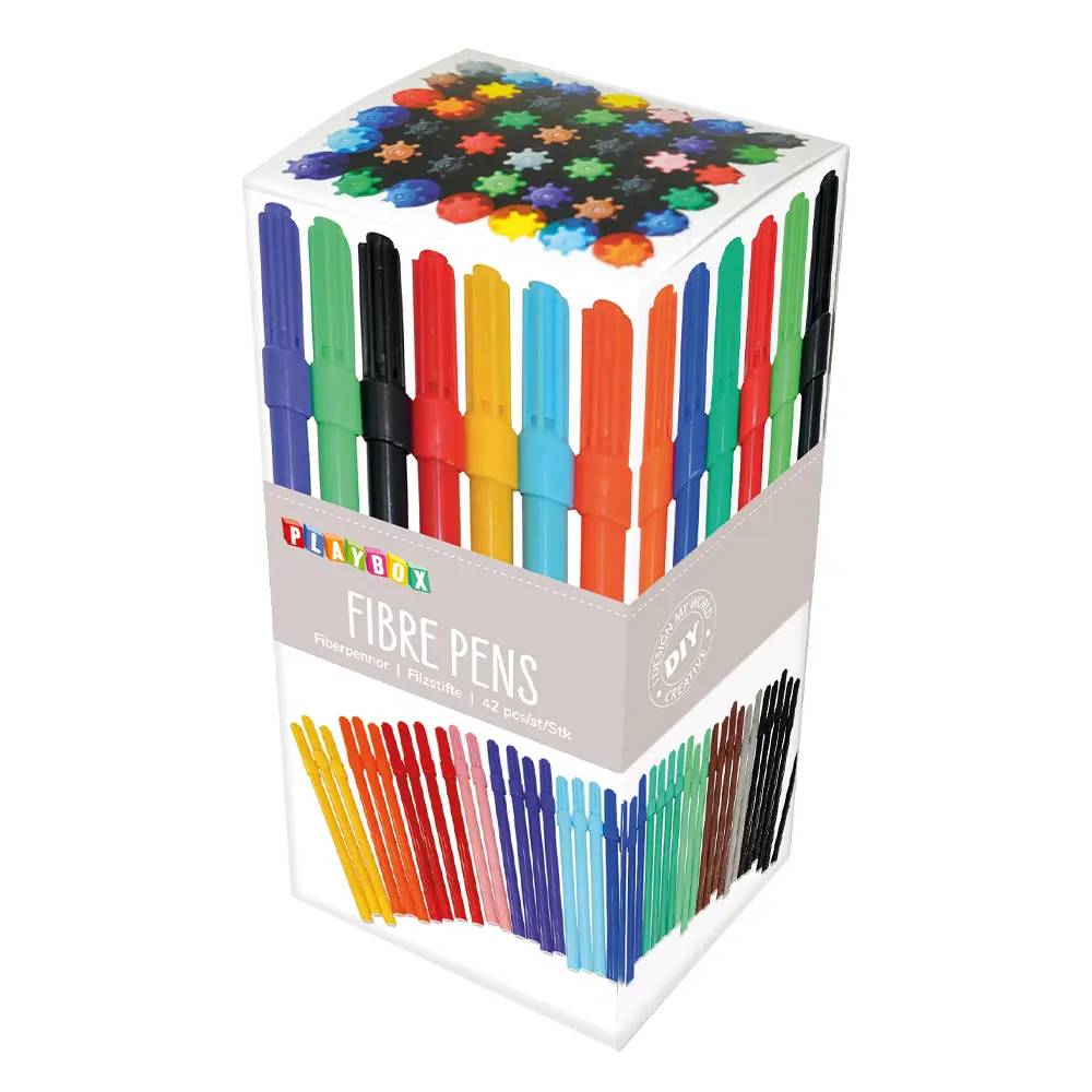 Tuschpenna Playbox Smal, 12 färger