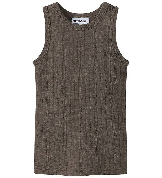 Name It Undertrøje - Uld - Rib - NmmWang - Morel - Name It - 5 år (110) - Undertrøje