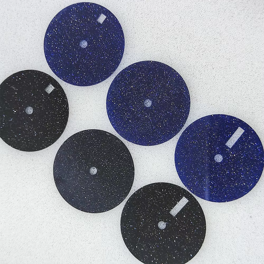 NH35 dial 28.5mm Dial made of sparkling starry blue-green malachite sandstone cut by CNC machine for NH35/36 movement