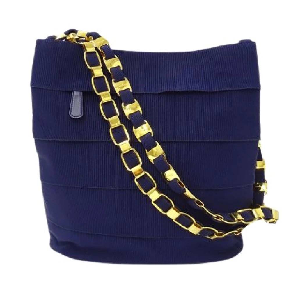Salvatore Ferragamo Pre-owned Pre-owned Skuldertaske - Vintage - Dame - Blå - ONE SIZE - Uld