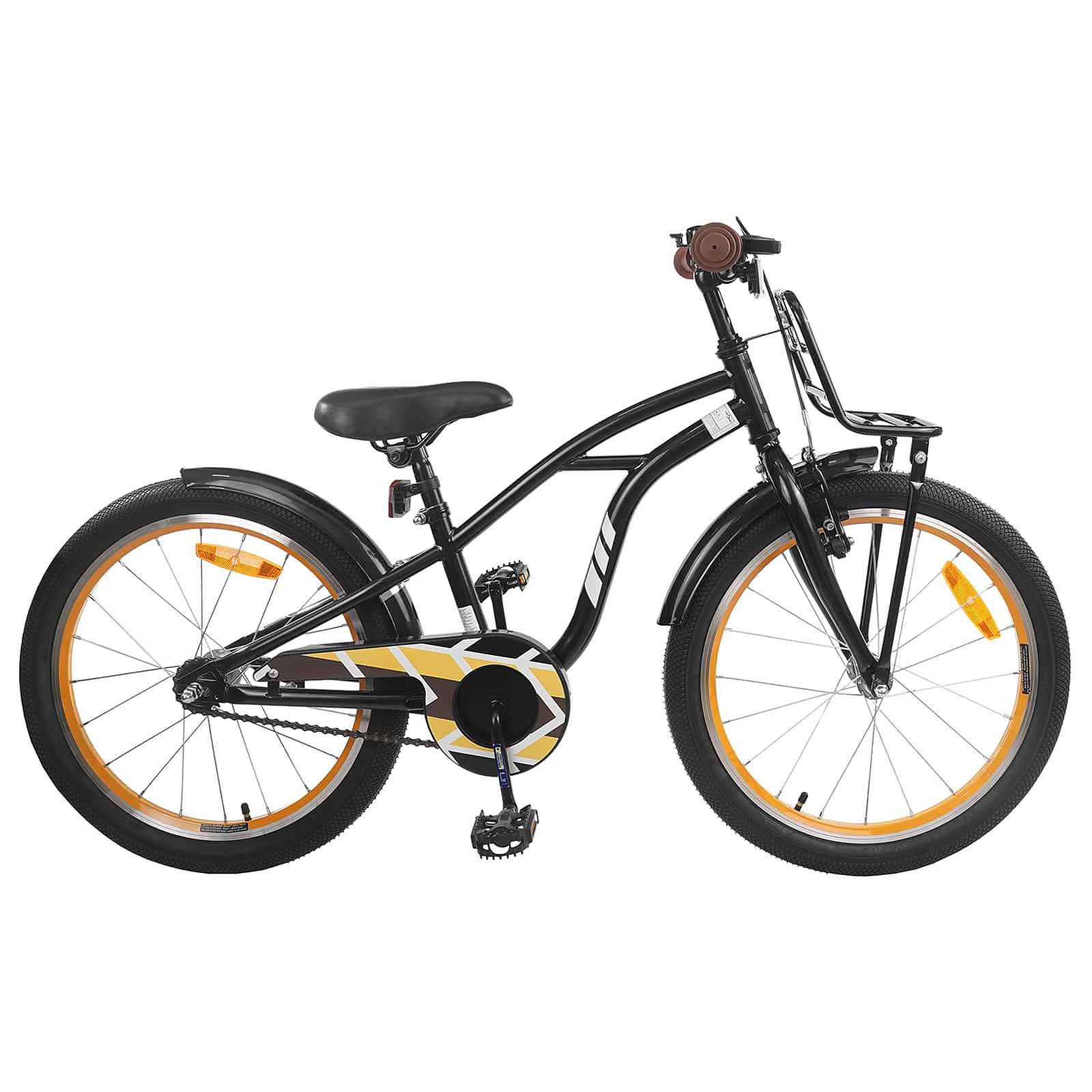 vidaXL Barncykel 18 Tum för 5-7 år gamla Svart