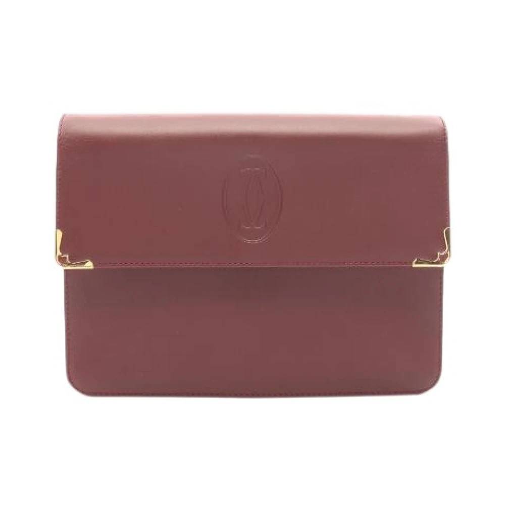 Cartier Vintage Pre-owned Must Line Læder Clutch Taske - Vintage - Dame - Rød - ONE SIZE - Læder