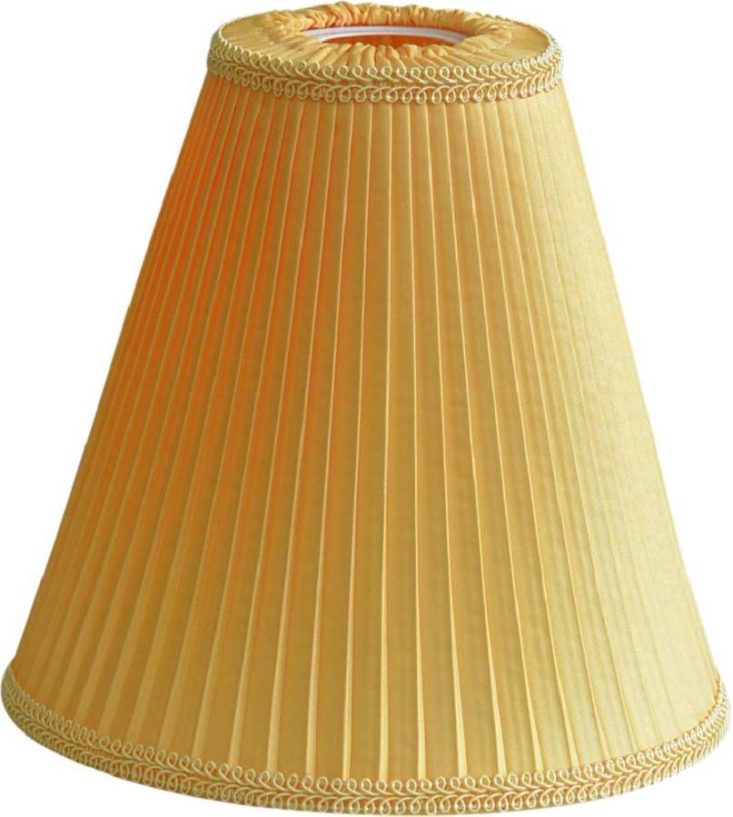 Stilskärm Satin Plisserad Toppringskärm Ø22cm Gul