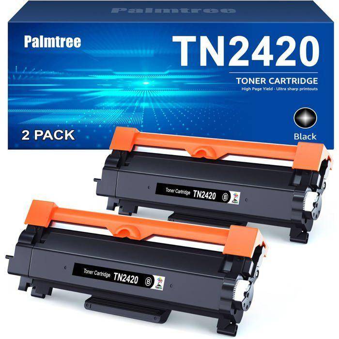 Compatible Toner - TRAHOO - TN2420 - 2-Pack - Brother Printers - Yield 3000 pages