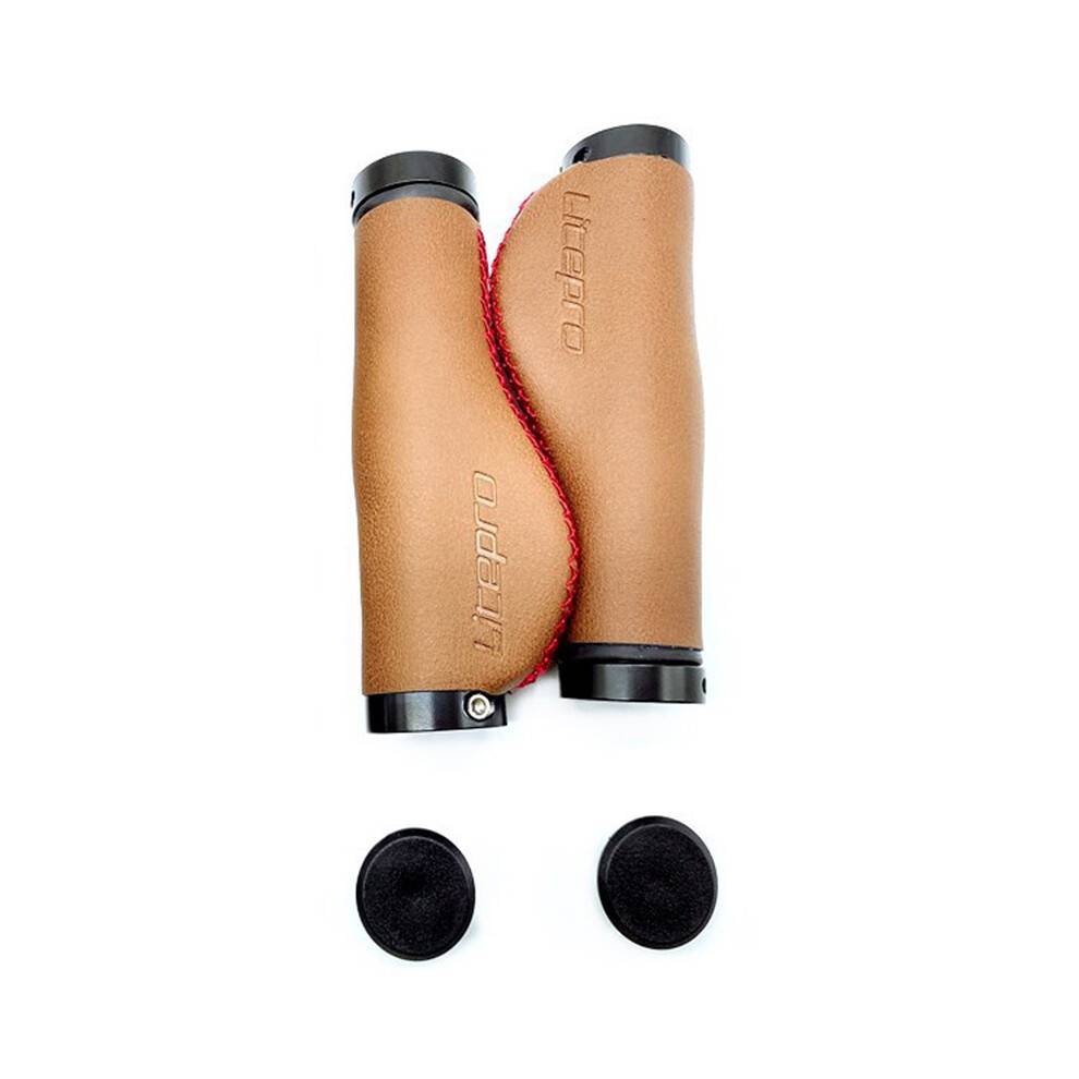 Litepro MTB Mountain Bike PU Leather Handlebar Grips BMX Folding Road Bicycle Handle Comfortable Cover Cycling Accessory(B)