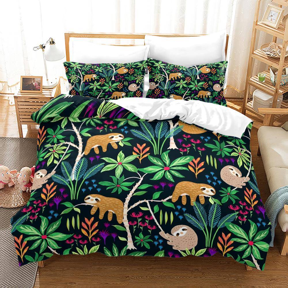 Sängkläder med sengångare DJ Sengångare Porträtt med Hörlurar Rolig Karaktär Coolt Leende 3 Delar Polyester Sängkläder Set King Queen 70x133cm 2pcs