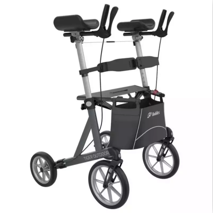 Udendørs rollator med underarms støtte.